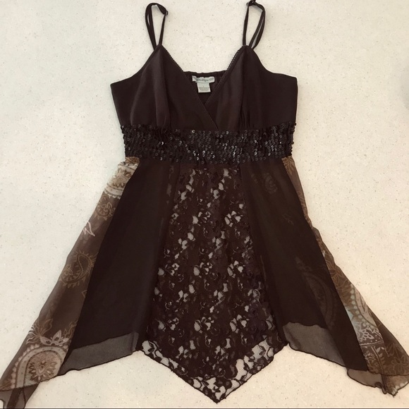 Tops - 🍒Periscope Paisley Sequin Waterfall Tank